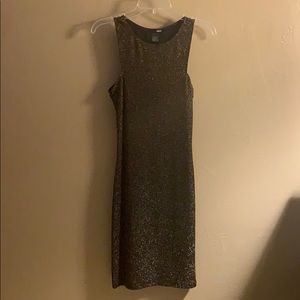 Glitter black & gold mini dress by Aqua